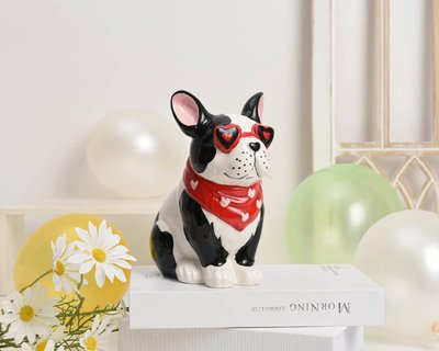 Статуетка собака в окулярах Love. Фігурка собаки для інтерьеру 1110 фото