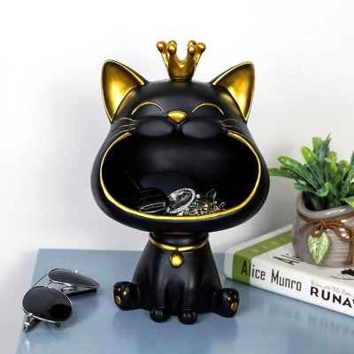 Статуетка кіт чорний. Органайзер, цукерниця, фігурка для інтер'єру 09401G фото