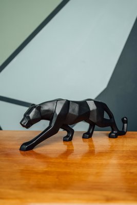 Статуетка пантера чорна 26 см. Фігурка пантери для інтер'єру 2107G фото