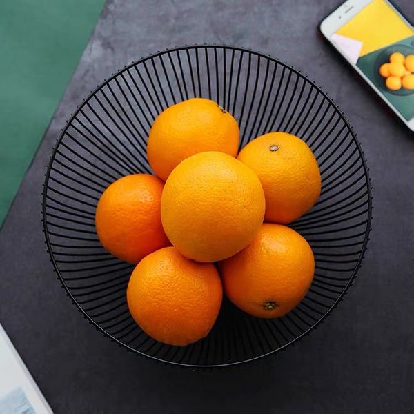 Тарілка для фруктів металева, фруктовниця, корзина для фруктів 25 см чорна 0990 фото