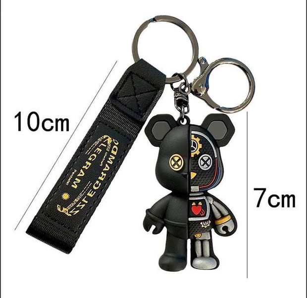 Брелок для ключів Bearbrick чорний, брелок для рюкзака ведмідь 1015 фото