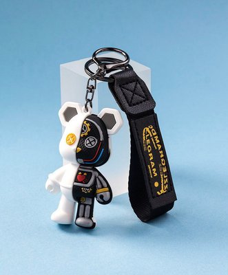Брелок для ключів Bearbrick білий з чорним, брелок для рюкзака ведмідь 1016 фото